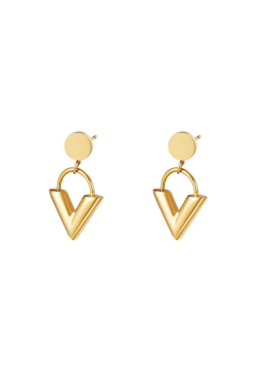 V-Shaped Stud Earrings - Amanda