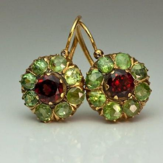 Vintage Gemstone Crystal Earrings