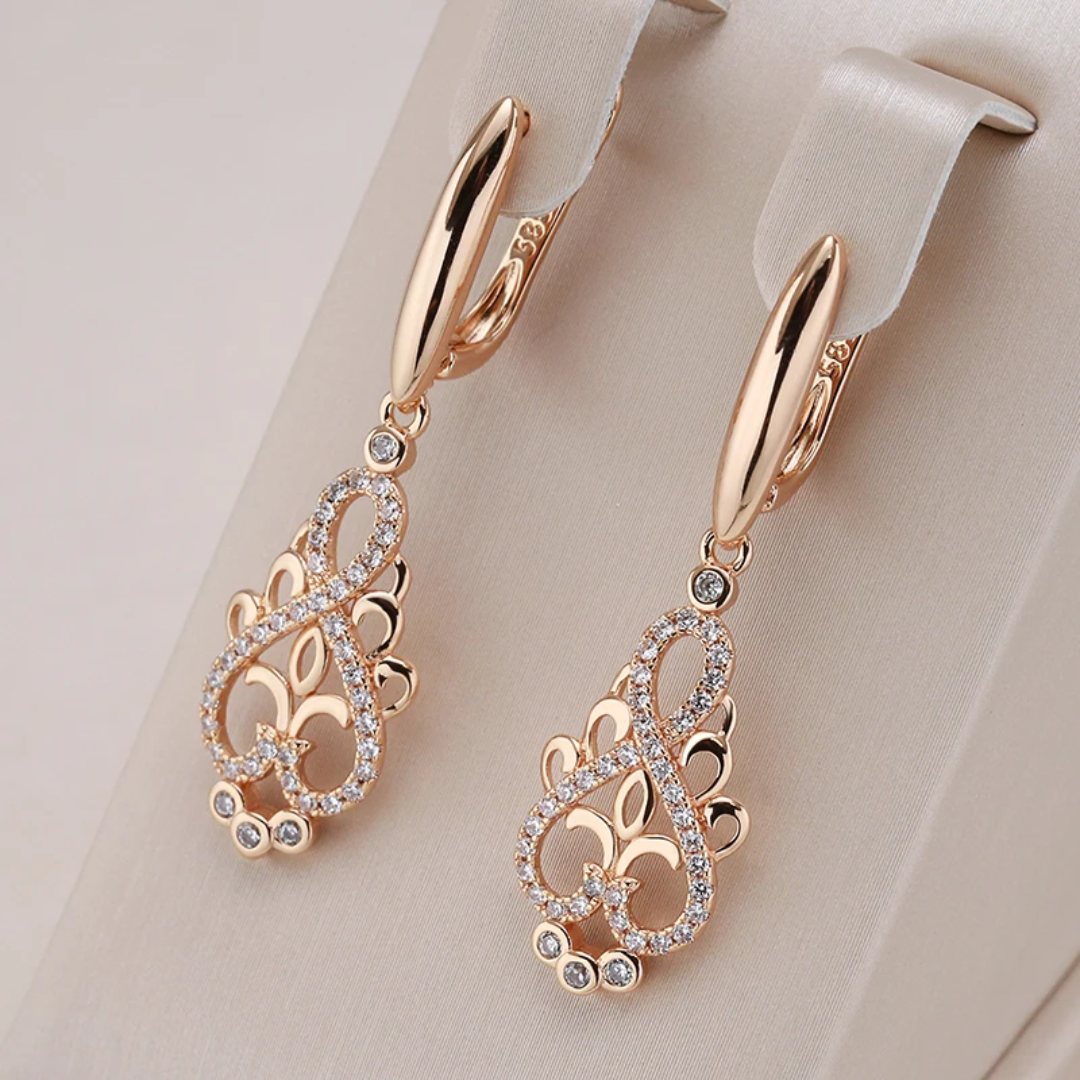 Radiant Gold Zirconia Drop Earrings