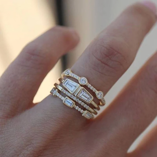 Ornate Glimmering Ring Set