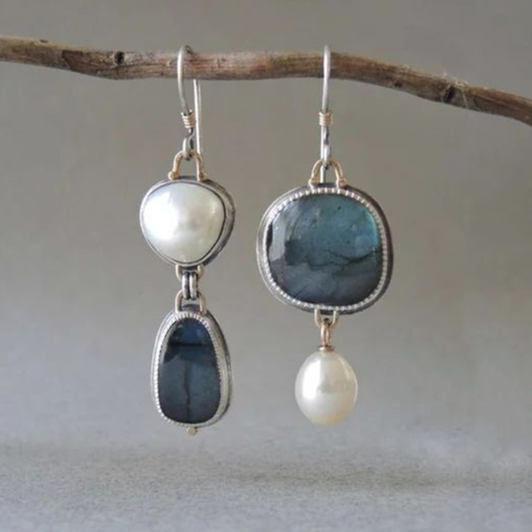 Vintage Iridescent Stone Earrings