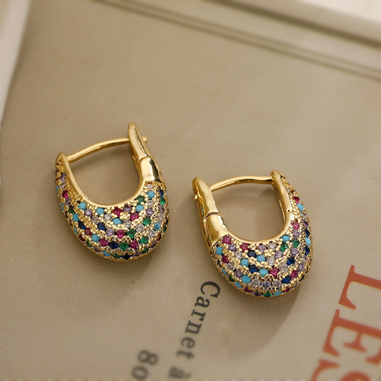 Vibrant Multicolor Crystal Earrings