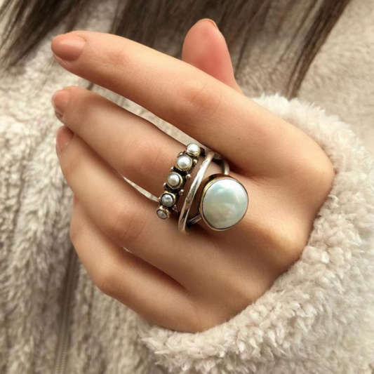 Elegant Iridescent Moonstone Ring