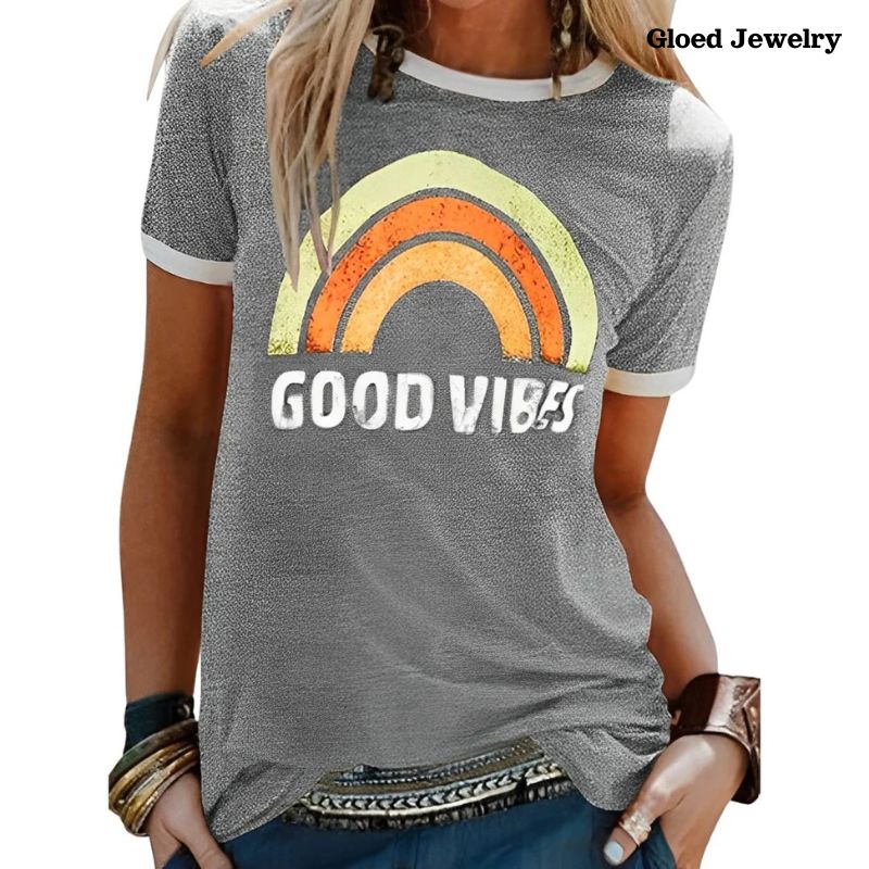 Positive Vibes T-Shirt – Comfortable Fit -Jessica