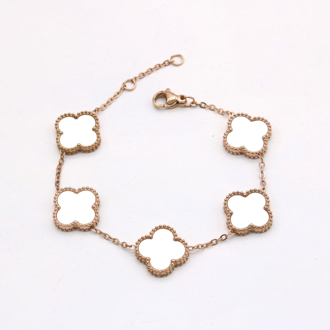 Elegant Four-Leaf Clover Bracelet