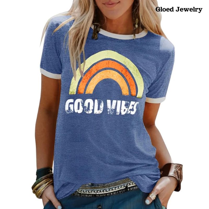 Positive Vibes T-Shirt – Comfortable Fit -Jessica