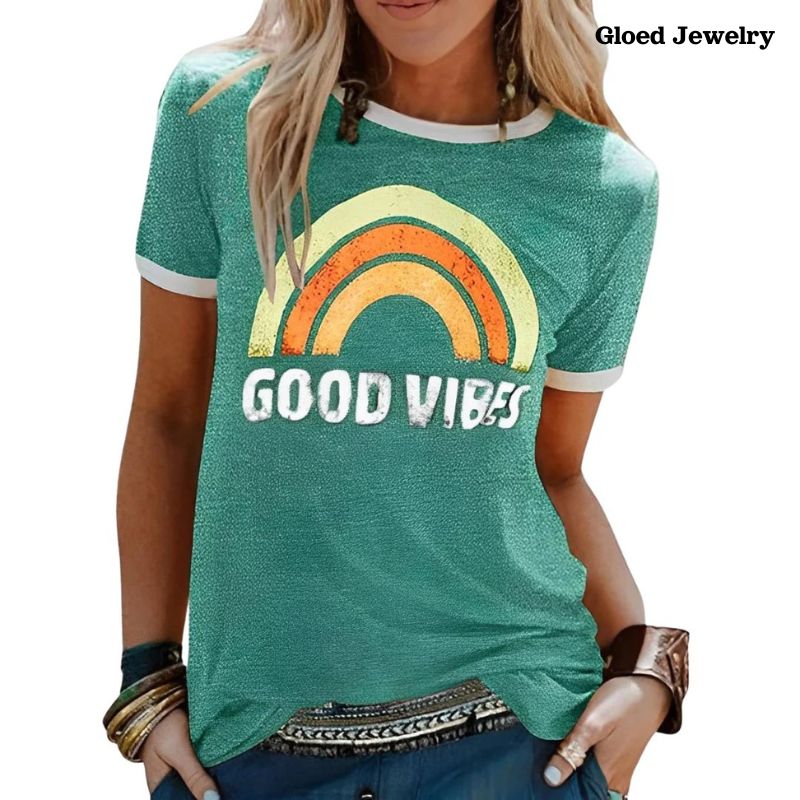 Positive Vibes T-Shirt – Comfortable Fit -Jessica