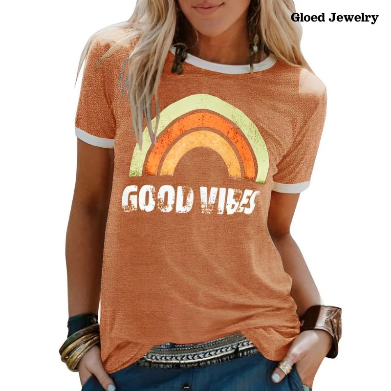 Positive Vibes T-Shirt – Comfortable Fit -Jessica