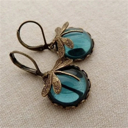 Golden Artisan Dragonfly Sphere Earrings