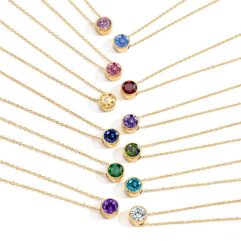 Birthstone Pendant Necklace - Eliza