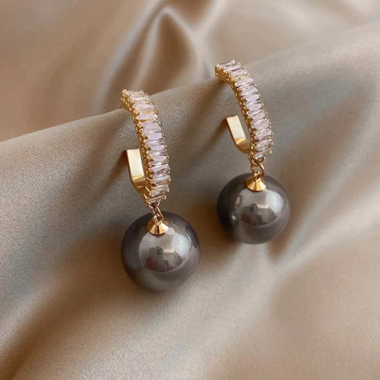 Luxurious Pearl & Zirconia Drop Earrings