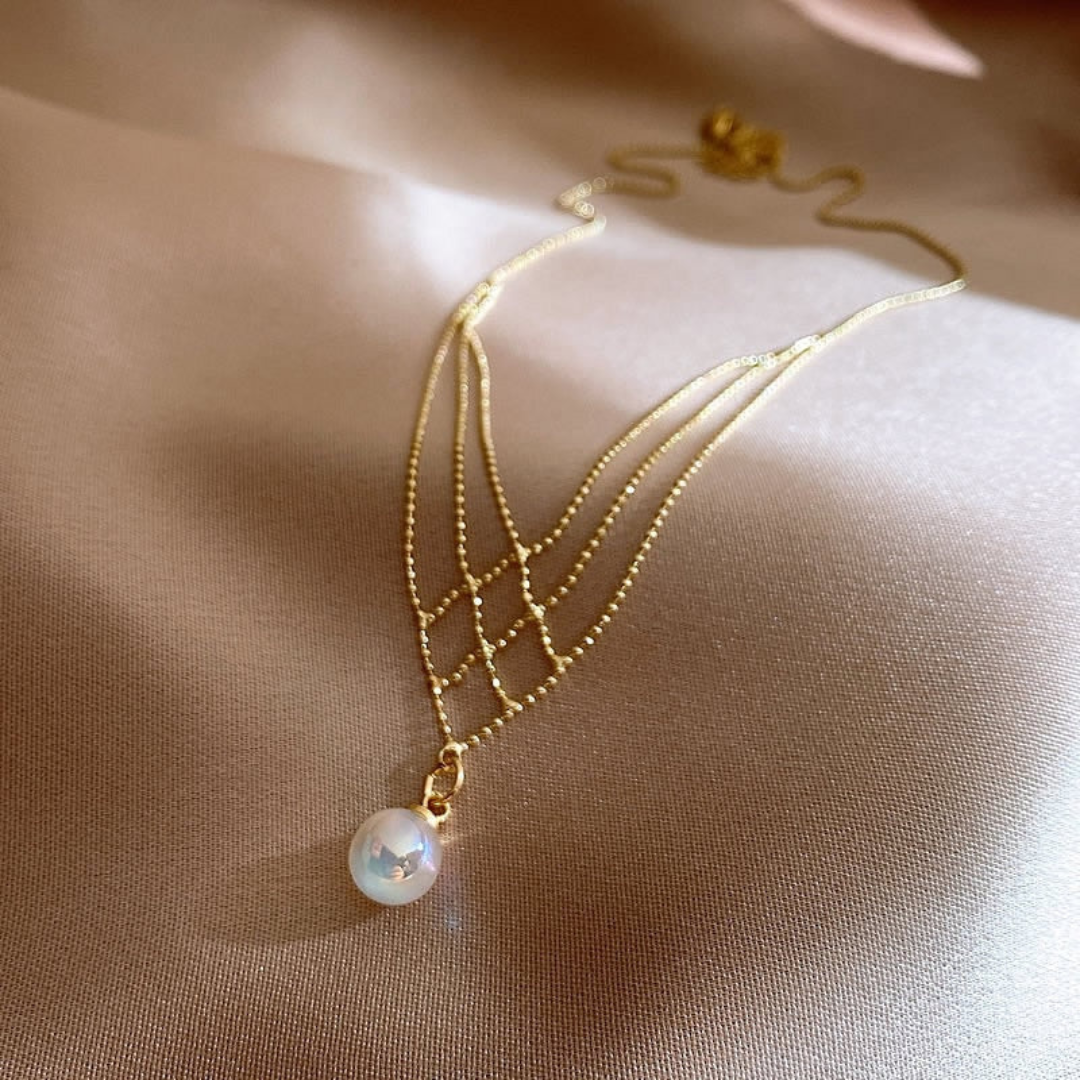 Lustrous Woven Pearl Necklace