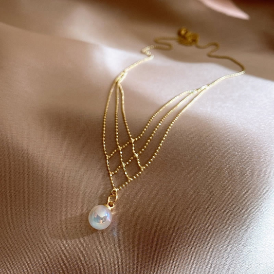 Lustrous Woven Pearl Necklace