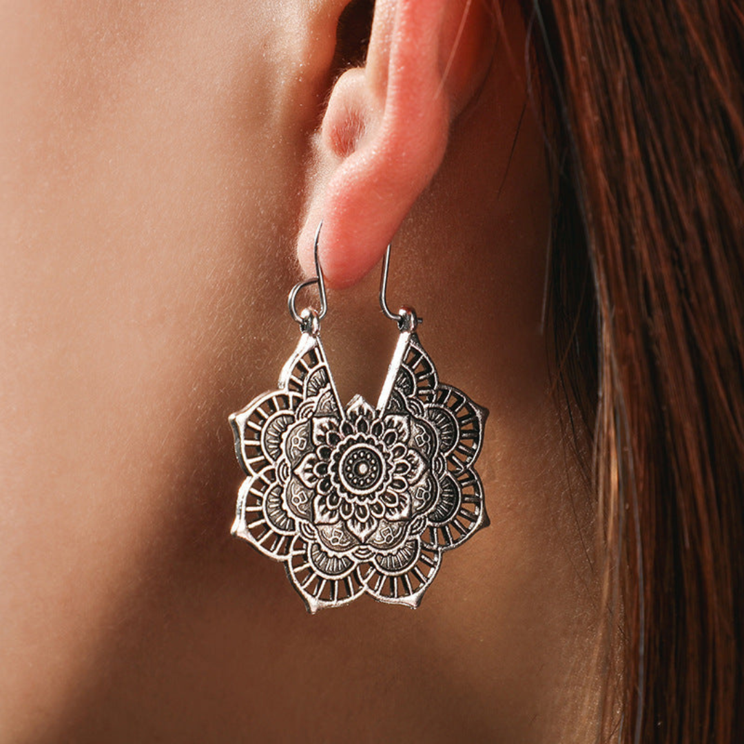 Elegant Intricate Lotus Earrings