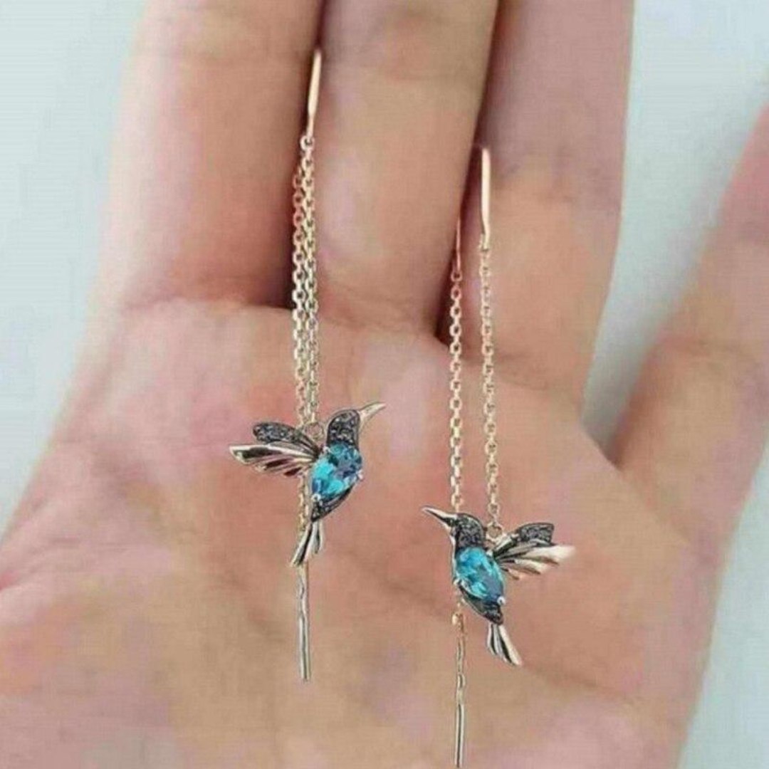 Radiant Enamel Hummingbird Earrings