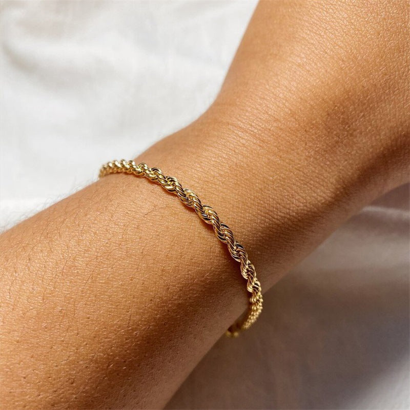 Gold Twist Chain Bracelet - Savannah