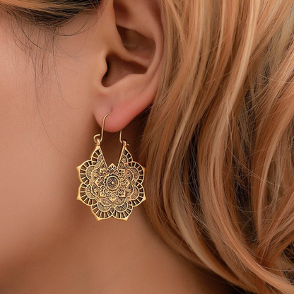 Elegant Intricate Lotus Earrings