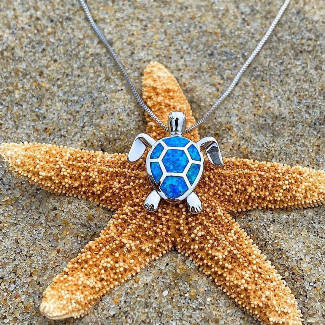 Iridescent Oceanic Turtle Jewelry Set