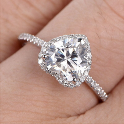 Radiant Zirconia Heart Ring