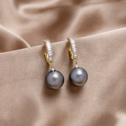 Luxurious Pearl & Zirconia Drop Earrings