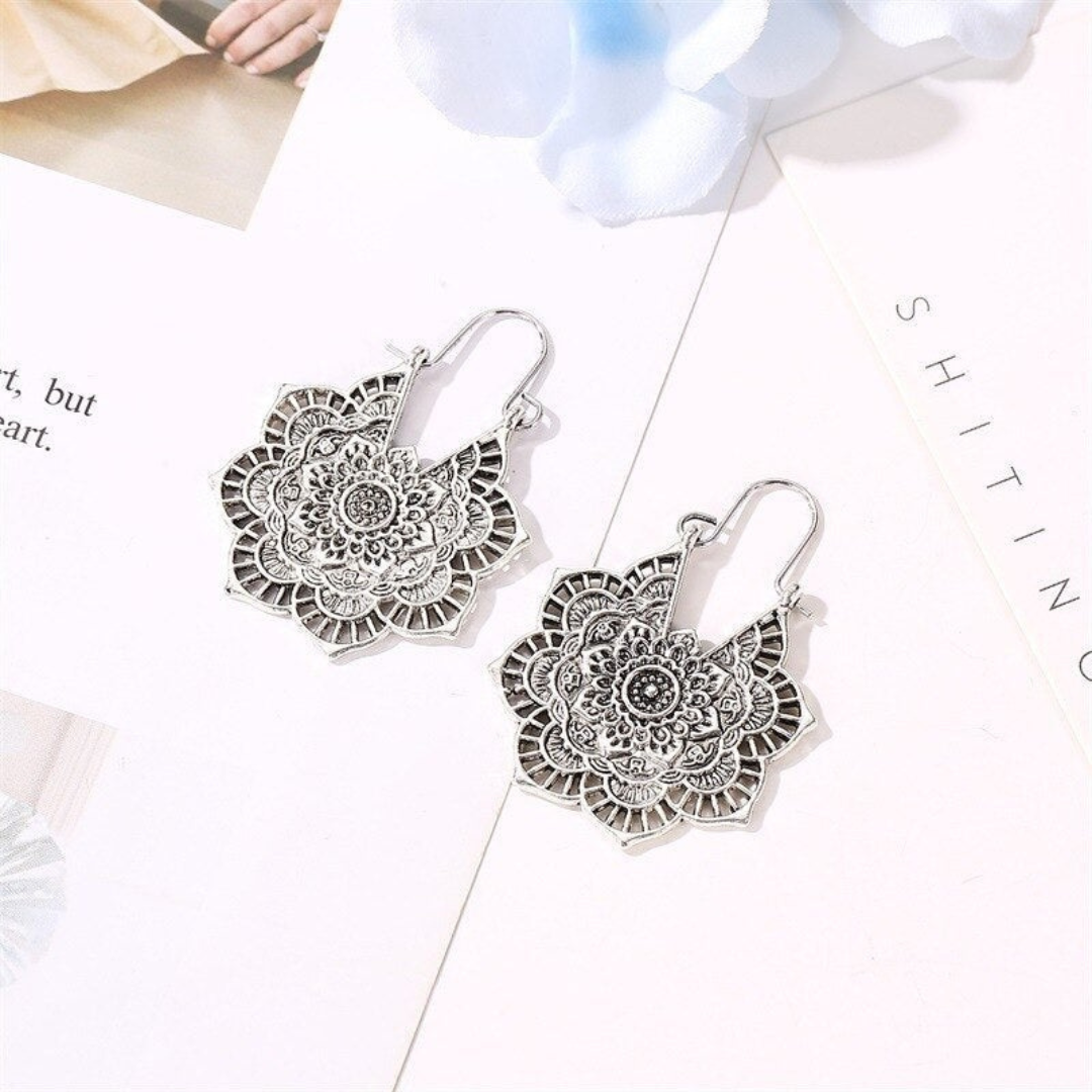 Elegant Intricate Lotus Earrings