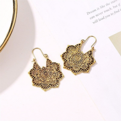 Elegant Intricate Lotus Earrings