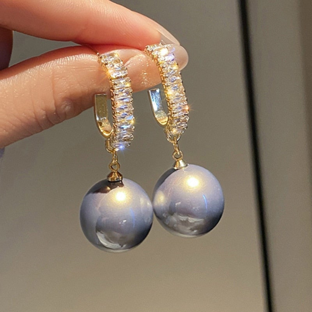 Luxurious Pearl & Zirconia Drop Earrings