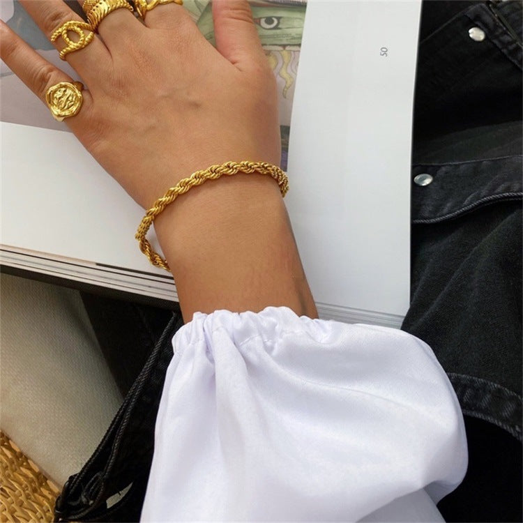 Gold Twist Chain Bracelet - Savannah