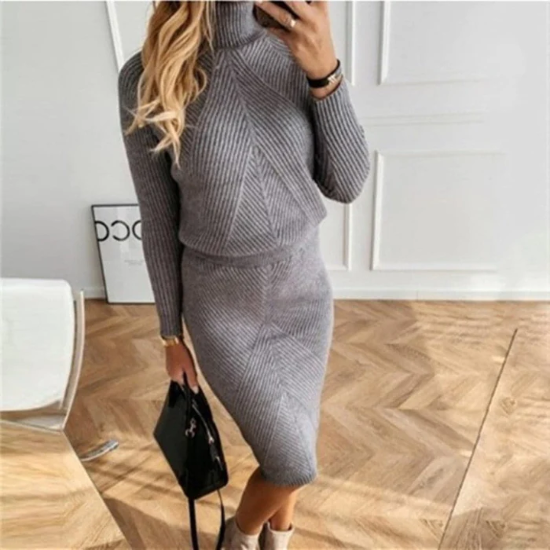 Camille | Women’s Cozy Knit Sweater Dress | Midi