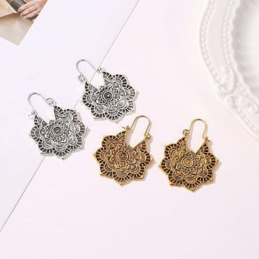 Elegant Intricate Lotus Earrings