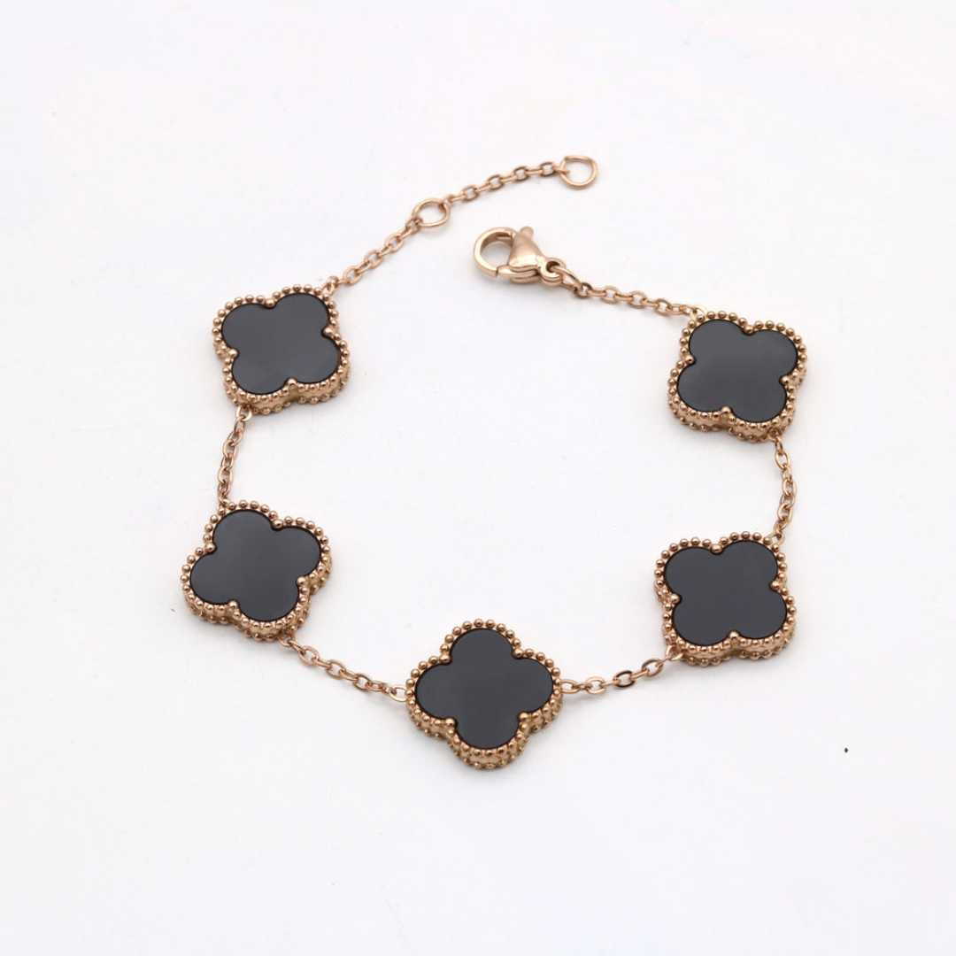 Elegant Four-Leaf Clover Bracelet