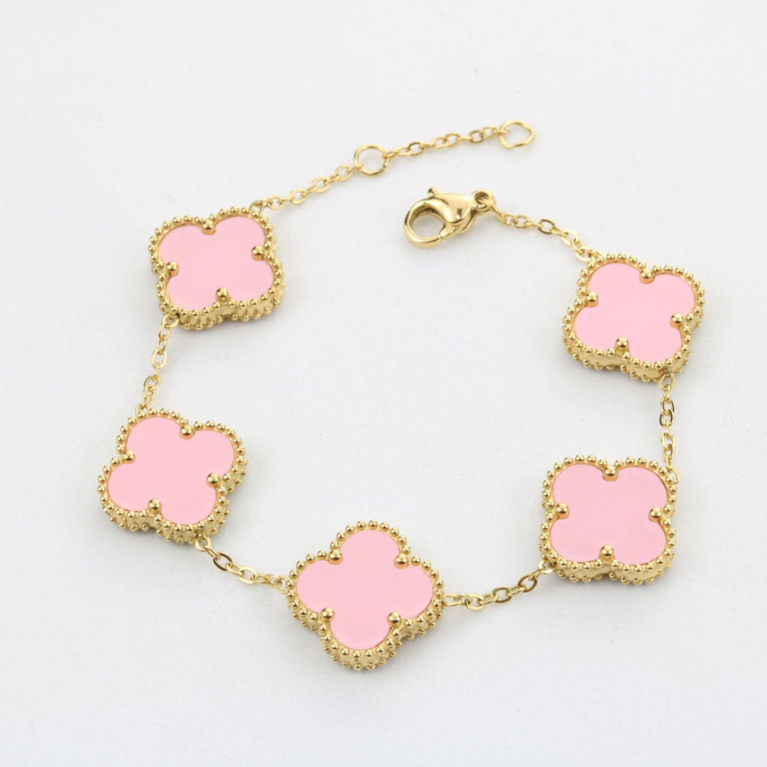 Elegant Four-Leaf Clover Bracelet