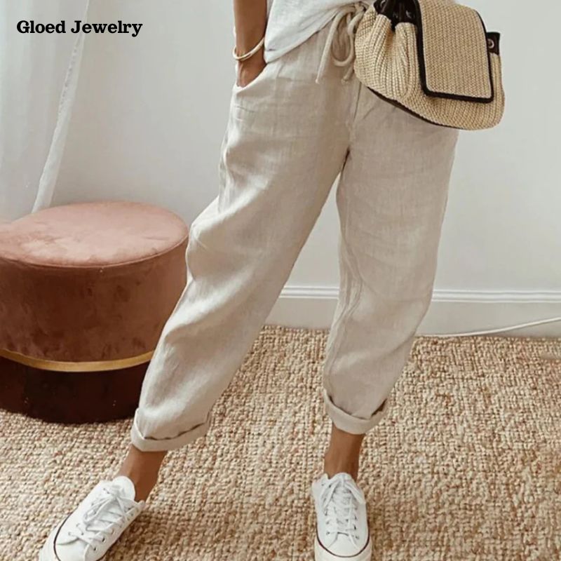 Trousers - Relaxed-Fit Cotton Linen Comfort - Faye