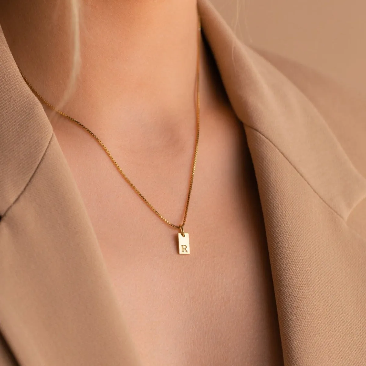 Initial Letter Gold Necklace - Tiffany