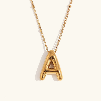 Balloon Gold Initial Necklace - Diana