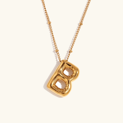 Balloon Gold Initial Necklace - Diana