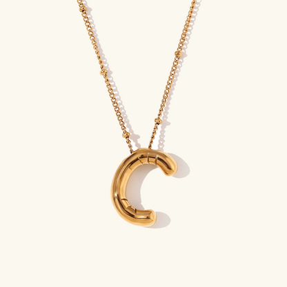 Balloon Gold Initial Necklace - Diana