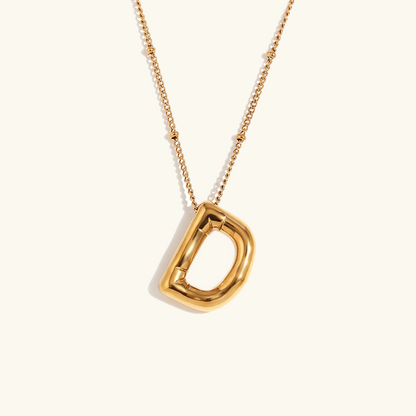 Balloon Gold Initial Necklace - Diana