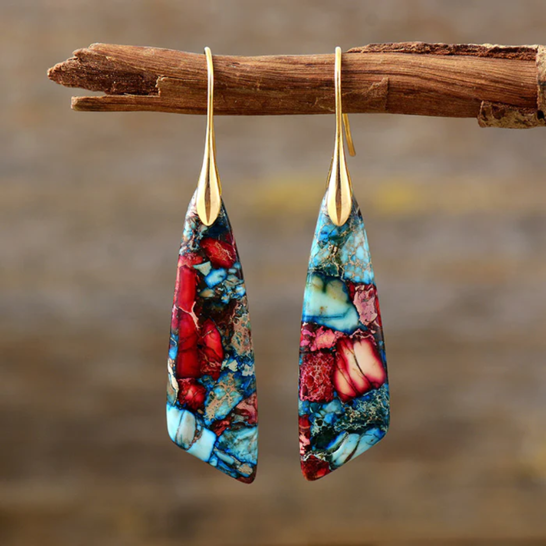 Vintage Colorful Gemstone Earrings