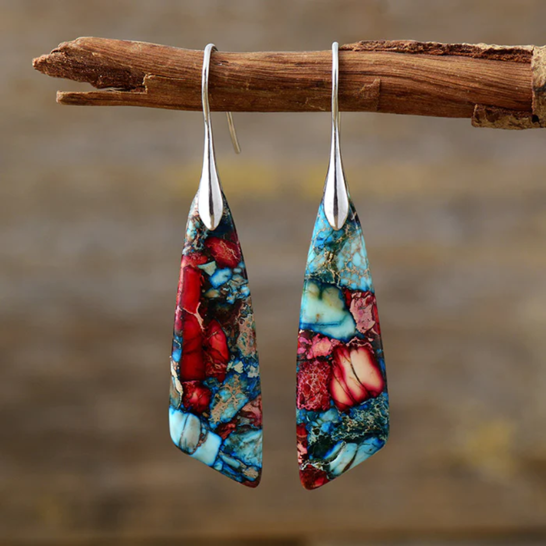 Vintage Colorful Gemstone Earrings