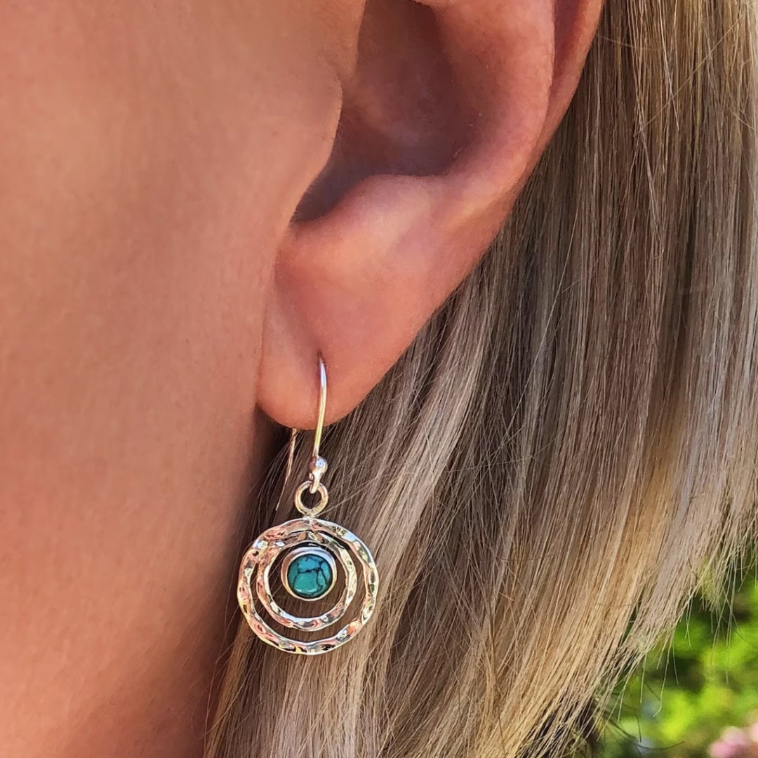 Celestial Turquoise Saturn Earrings