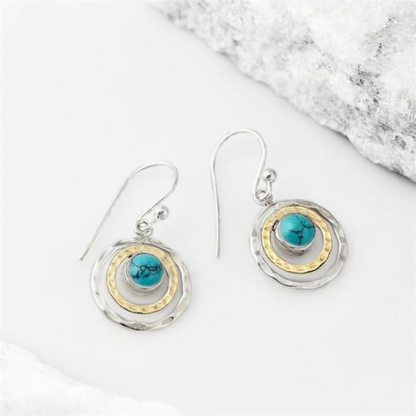 Celestial Turquoise Saturn Earrings