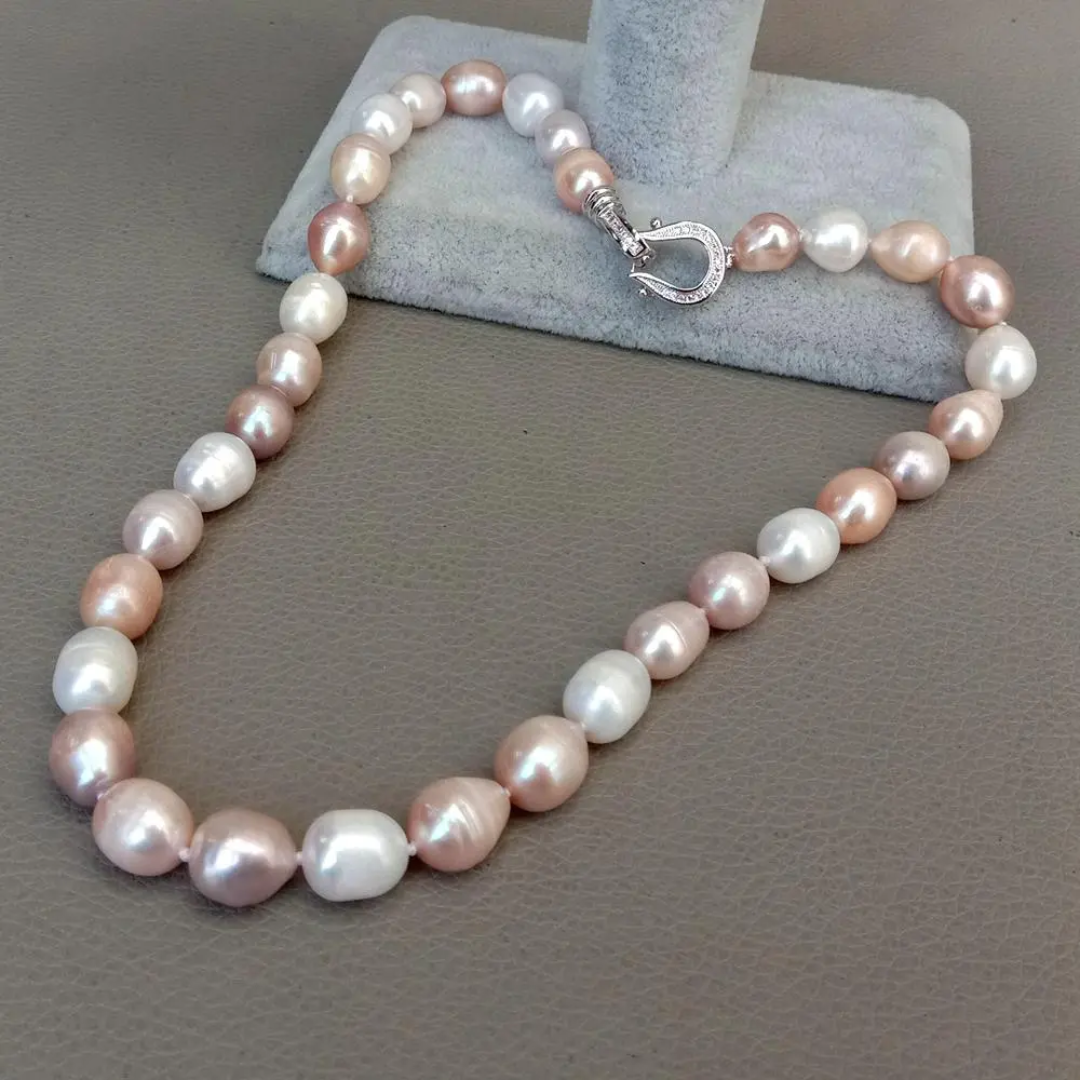 Elegant Multicolored Pearl Necklace