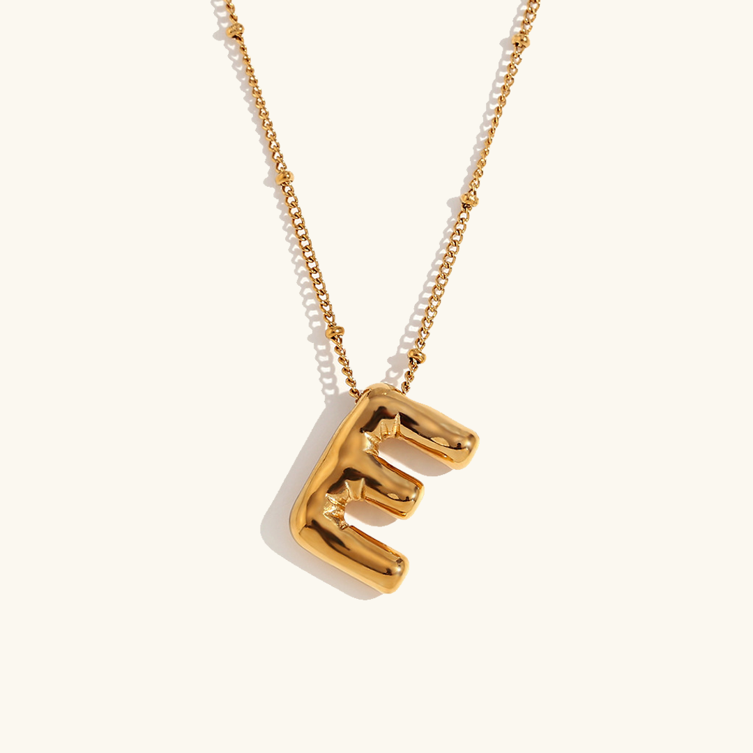 Balloon Gold Initial Necklace - Diana