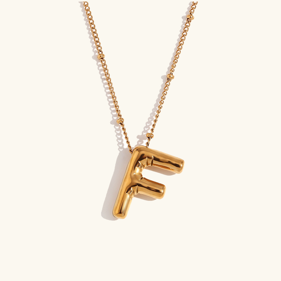 Balloon Gold Initial Necklace - Diana