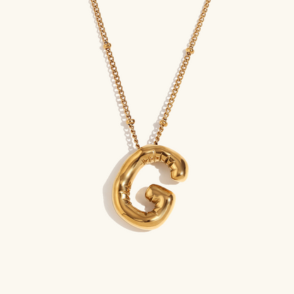 Balloon Gold Initial Necklace - Diana