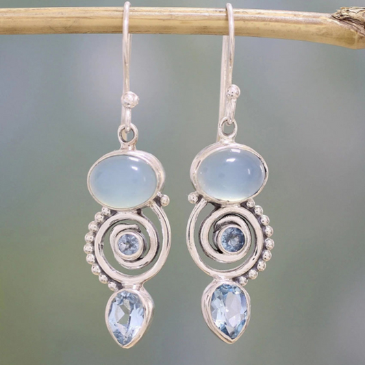 Elegant Iridescent Moonstone Earrings