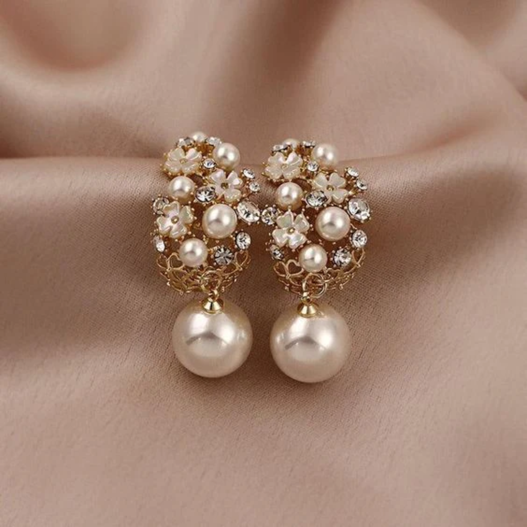 Elegant Bloom Pearl Earrings