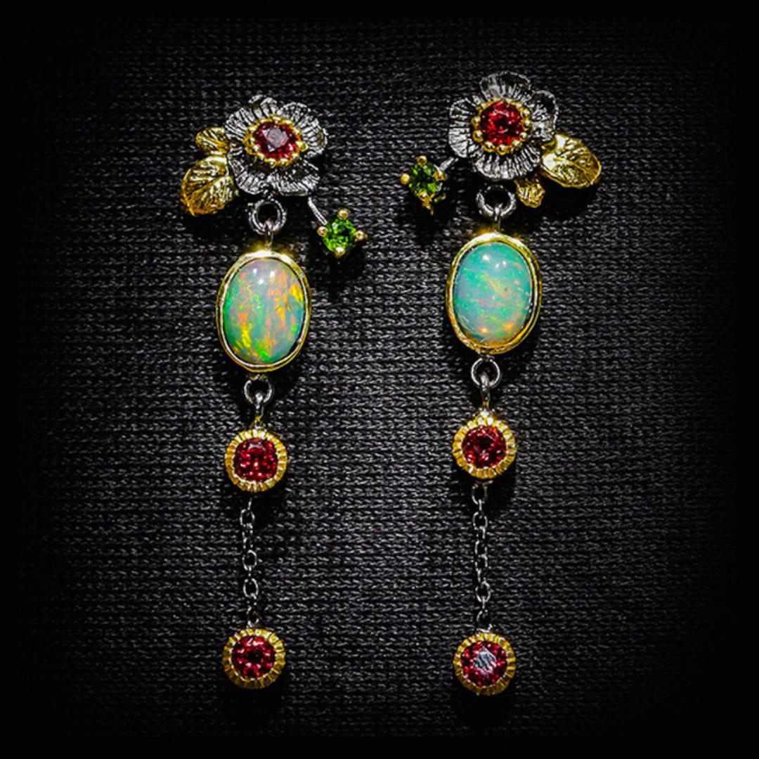 Boho Chic Opal Earrings