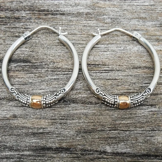 Vintage Engraved Hoop Earrings